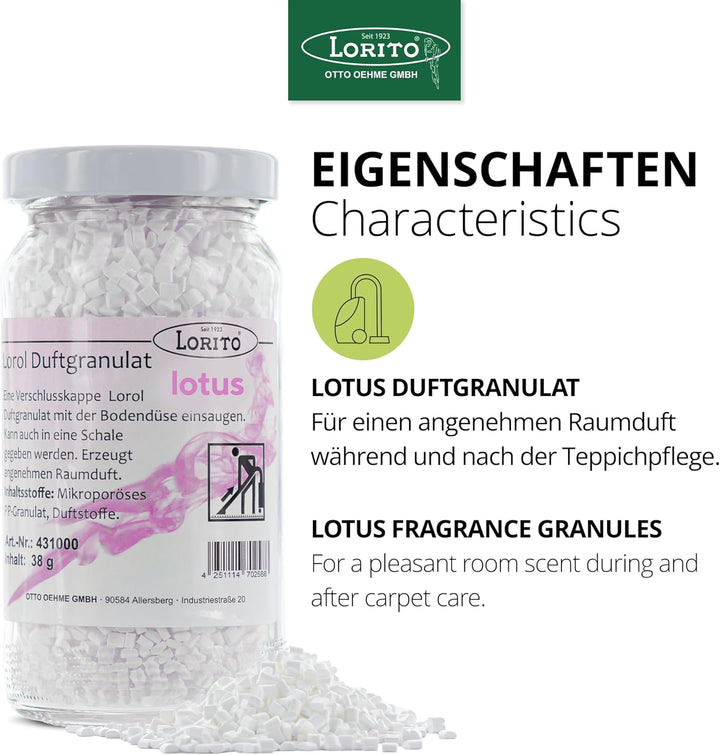 Lorito Lorol Duftgranulat für Staubsauger, Lotus, Staubsaugerduft Duftgranulat Staubsaugerdeo Raumdu