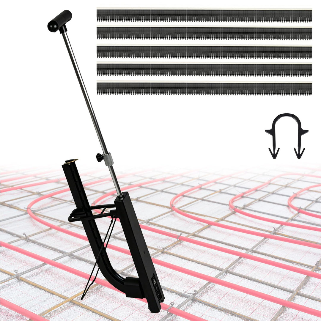 Tackergerät 90cm für Fussbodenheizung Rohrhaltern, Tacker Handgeführte | mit 500 Stück Tackernadeln