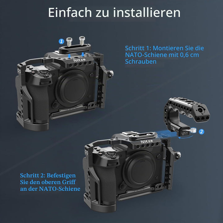 Nitze Top Handle Griff, NATO Top Handle mit QR NATO Clamp, NATO Rail und Cold Shoe Adapter für Unive