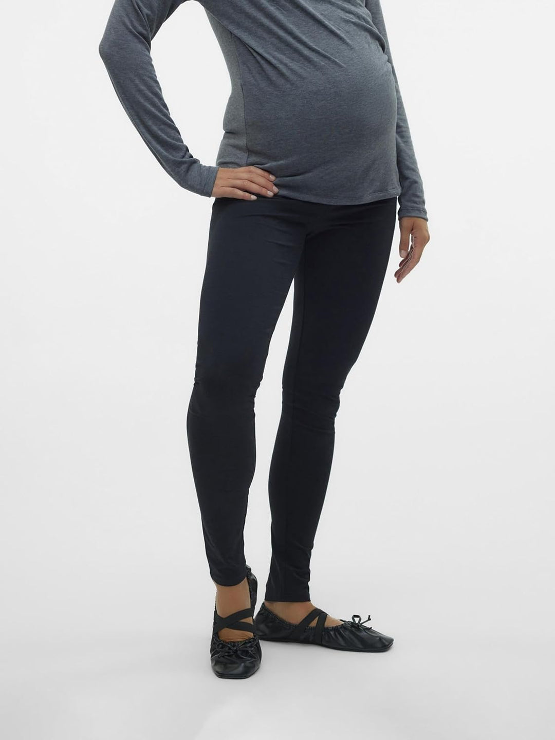 MAMALICIOUS Mama Licious Female Leggings Slim Fit Hohe Taille Leggings S Schwarz, S Schwarz