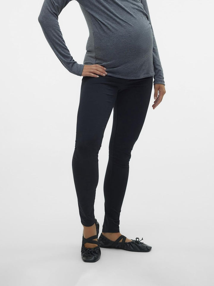 Mama Licious Female Leggings Slim Fit Hohe Taille Leggings XS Schwarz, XS Schwarz