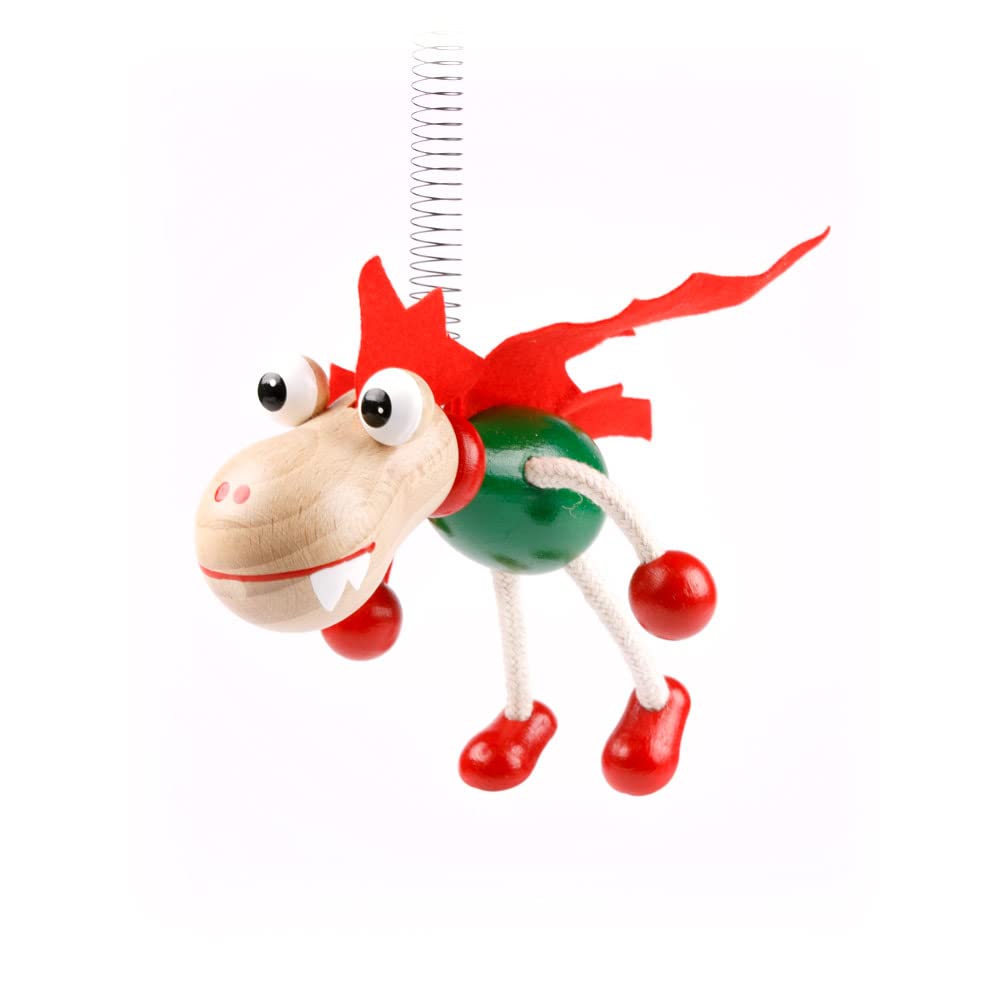 Schwingfigur Drache rot – Handgefertigte Dekoration aus Holz