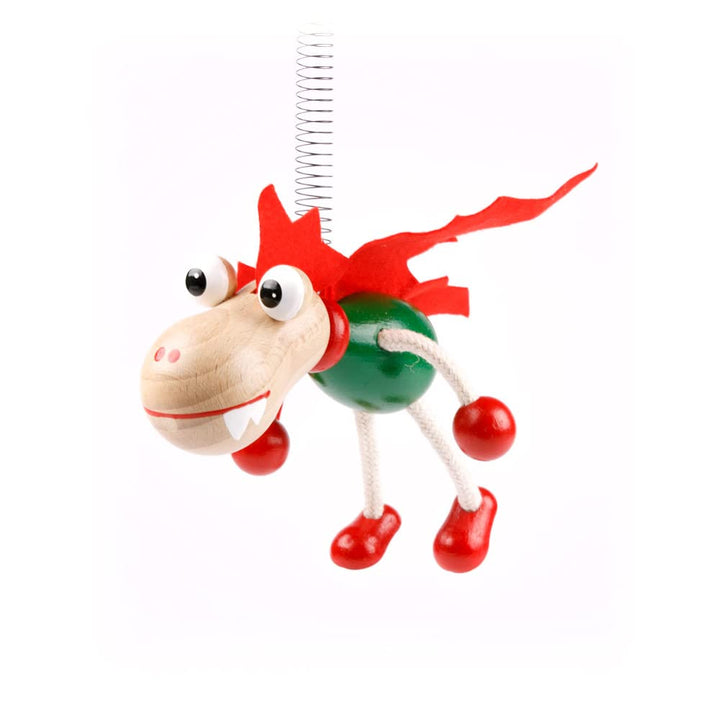 Schwingfigur Drache rot – Handgefertigte Dekoration aus Holz