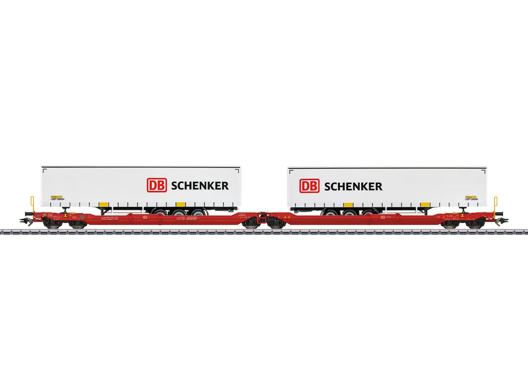 Märklin H0 Doppel-Taschenwagen Sdggmrss 738 mit 2 Sattelaufliegern