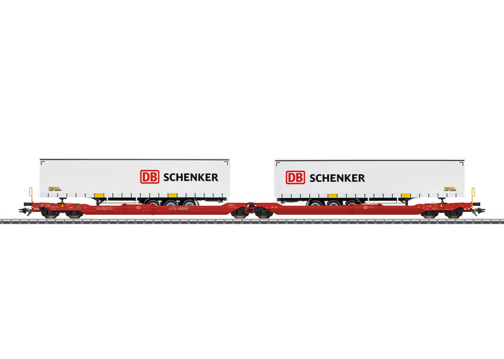 Märklin H0 Doppel-Taschenwagen Sdggmrss 738 mit 2 Sattelaufliegern