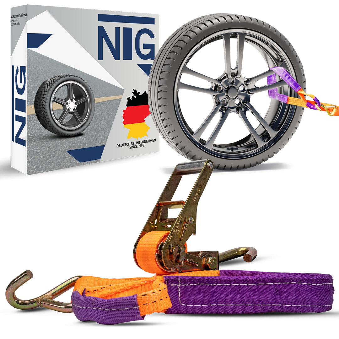 4 Stück | Spanngurt | 35mm | Auto Transportzurrgurt | Radsicherungsgurt | Zurrgurt | Autotransport |