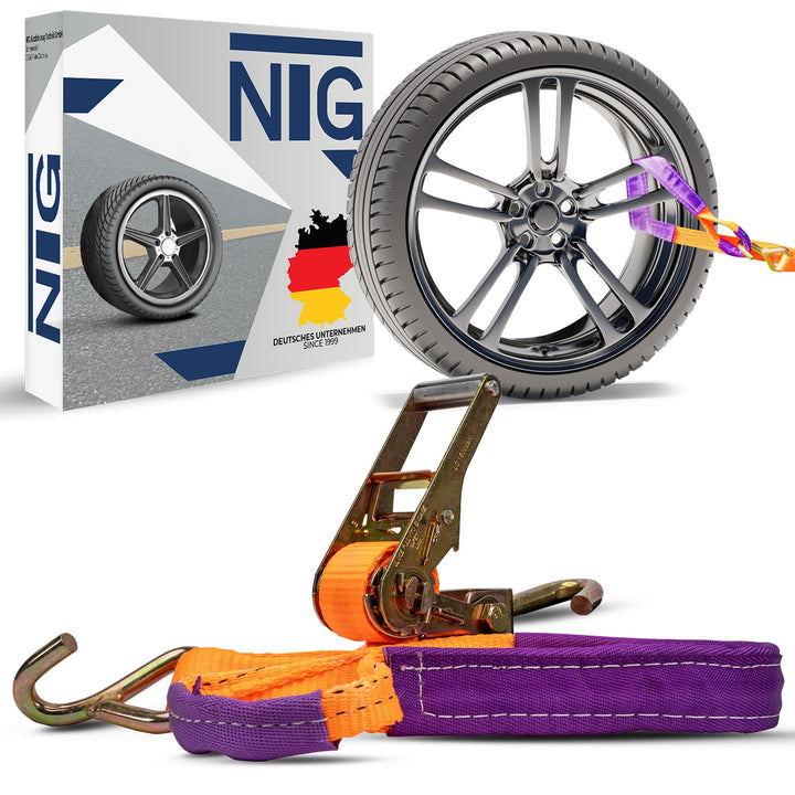 4 Stück | Spanngurt | 35mm | Auto Transportzurrgurt | Radsicherungsgurt | Zurrgurt | Autotransport |