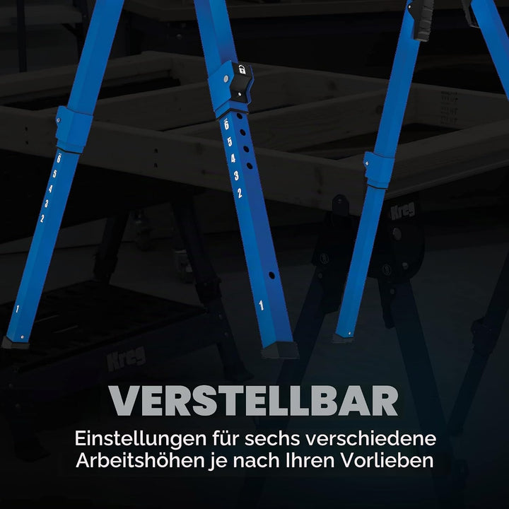 Kreg Arbeitsbock (KWS500) - Robuster und Vielseitiger Arbeitsbock - einstellbare Arbeitshöhe bis 906