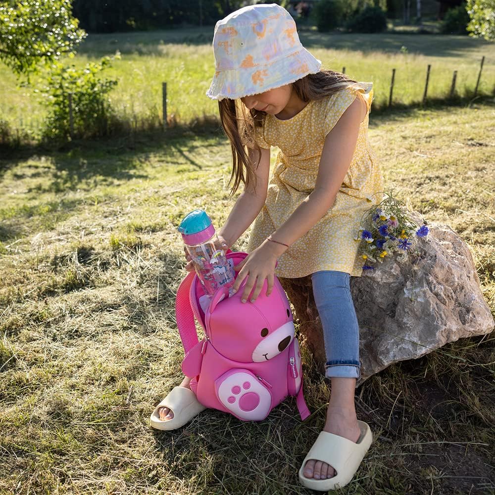 Pandana Grosser Kinderrucksack Bella Bär mit Brustgurt für Mädchen im Kindergarten oder Kita aus iso