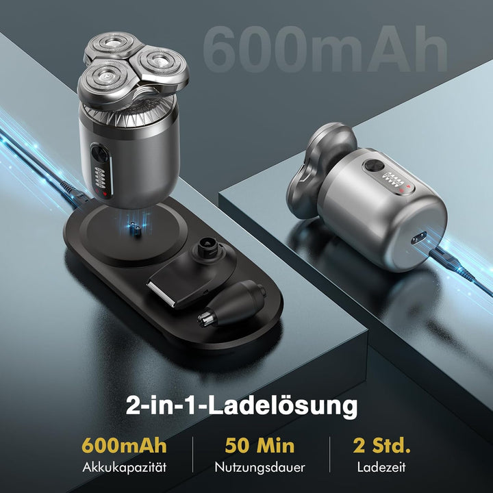 Mini Rasierer Herren Elektrisch, 3D Barttrimmer Herren - Elektrorasierer Herren/Nasenhaartrimmer Her