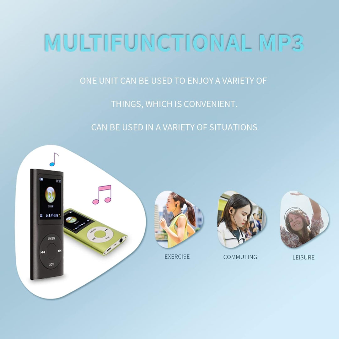 MP3-Musikplayer, MP3-Player, Tragbarer MP3-Player, Schlanker 1,8-Zoll-LCD-Bildschirm, mit Kopfhörer,