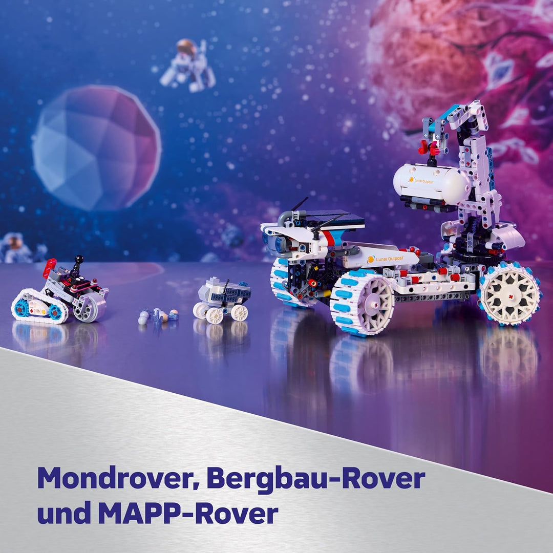 LEGO Technic Lunar Outpost Mondrover-Raumfahrzeug - Interaktives Spielzeug - Kran und Sonnenkollekto