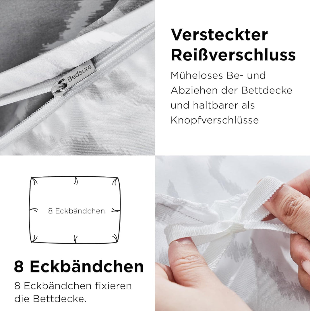 BEDSURE Bettwäsche 135x200 2teilig Bettbezug - Bettwäsche-Sets 135 x 200 cm mit Kissenbezug 80x80 cm