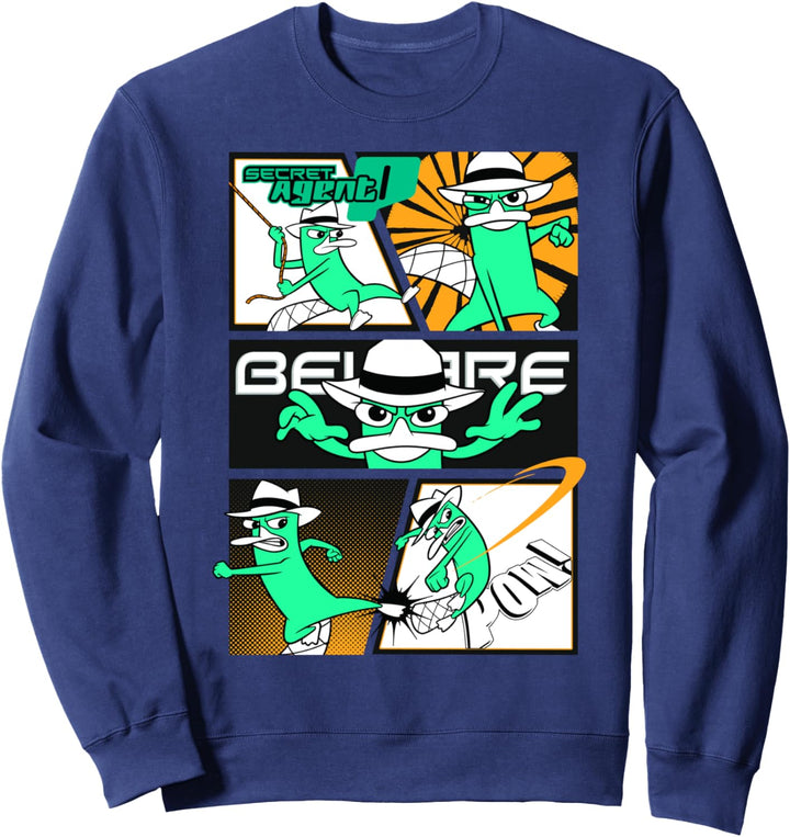 Disney Phineas und Ferb Perry Secret Agent Comic Panels Sweatshirt