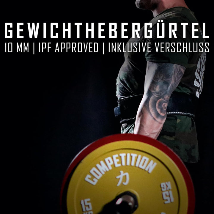 Strength Shop 10mm Lever Belt Gewichthebergürtel + Hebelschnalle, IPF-Zertifiziert für Wettkampf & C