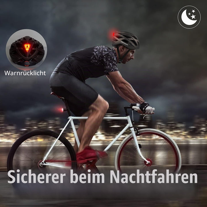 Shinmax Fahrradhelm mit LED-Beleuchtung, Fahrradhelm mit Sicherheitsbeleuchtung, magnetischer Fahrra