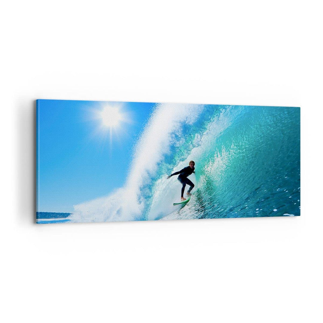 Panorama Bilder auf Leinwand 100x40cm Leinwandbild Windsurfing strand ozean spass Gross Wanddeko Bil