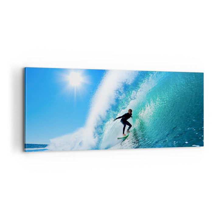 Panorama Bilder auf Leinwand 100x40cm Leinwandbild Windsurfing strand ozean spass Gross Wanddeko Bil