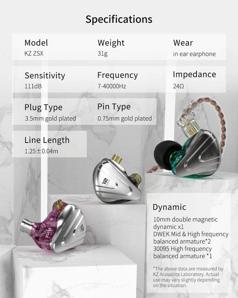 Yinyoo KZ ZSX 1DD 5BA Hybrid kopfhörer 1 dynamische 5 Balanced Armature Ohrhörer, Musiker in Ear Mon