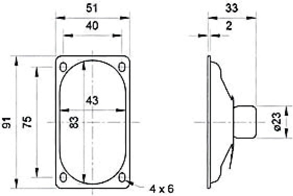 NEDIS Visaton VS-SC5 - Speaker-Driver (60 W, 100 W, 8 Ohm, 1500 – 22000 Hz, Schwarz, 98 g), 8005