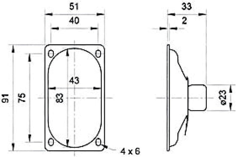 NEDIS Visaton VS-SC5 - Speaker-Driver (60 W, 100 W, 8 Ohm, 1500 – 22000 Hz, Schwarz, 98 g), 8005