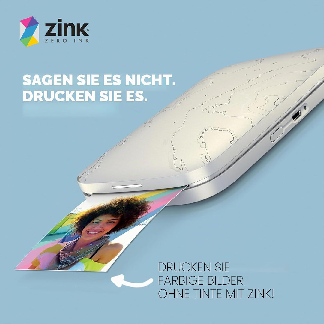 HP Sprocket Premium Zink-Fotopapier, 2,3 x 3,4" (5,8 x 8,6 cm), 20 Blatt, Kompatibel mit HP Sprocket