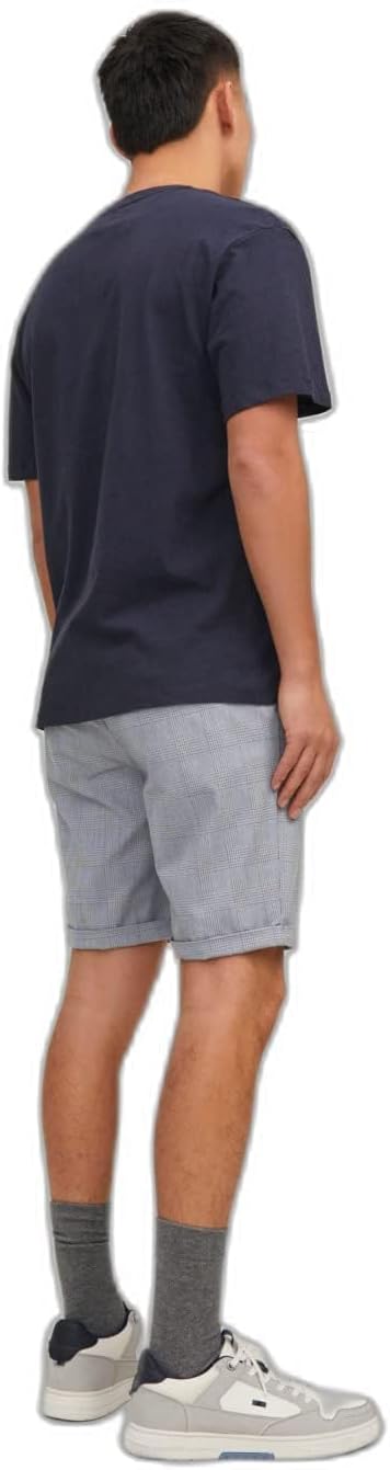 JACK & JONES Herren Jpstconnor Jjshorts AKM Sn Chino Shorts XL Blue Indigo/Detail:check, XL Blue Ind