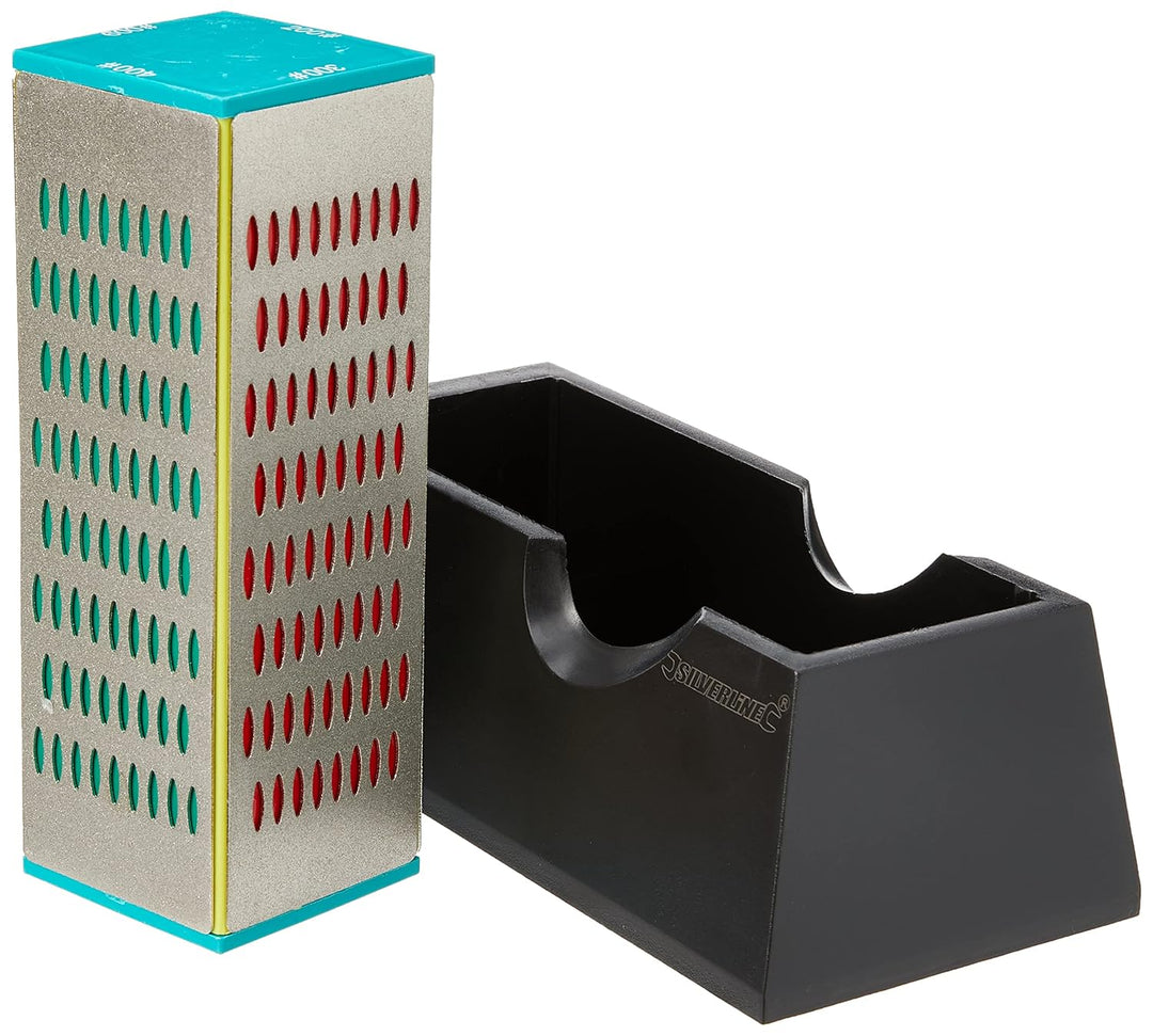Silverline 374894 Vierseitiger Diamantabziehstein 160 x 55 mm