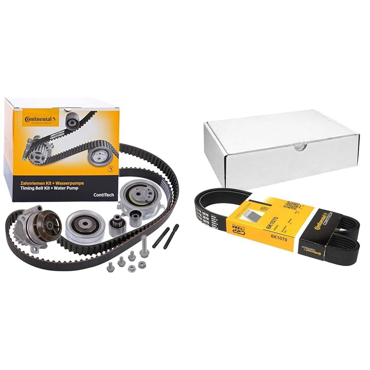 CONTITECH CT1139WP6 Wasserpumpe + Zahnriemensatz & 6PK1070 Keilrippenriemen Bundle mit Keilrippenrie