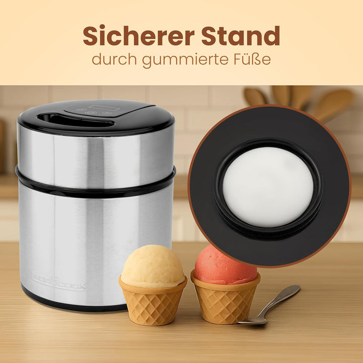 Profi Cook Eismaschine PC-ICM 1140 Eiscreme-Maker für Speiseeis, Frozen-Joghurt und Sorbet, inkl. Re