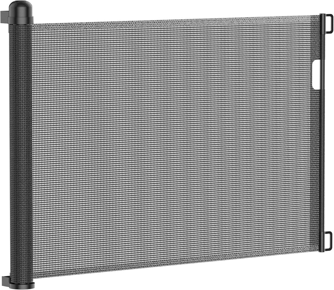 XMTECH Türschutzgitter Ausziehbar Treppenschutzgitter 0-150cm Schwarz Einziehbares Treppenschutzroll