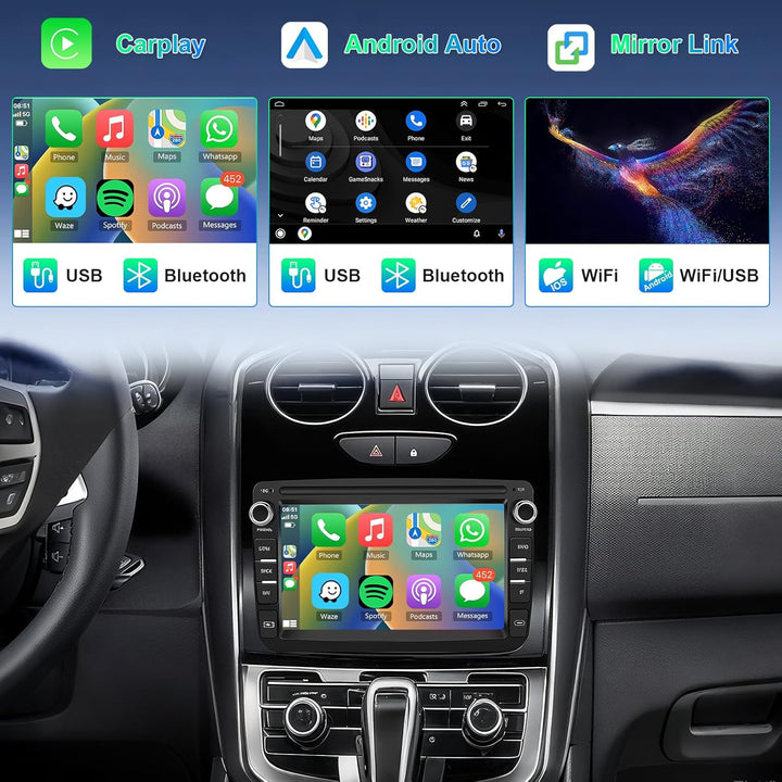 Hodozzy 8 Core 4G+64G Autoradio für Renault Dacia Logan Dokker Duster Sandero Lodgy Captur Symbol La