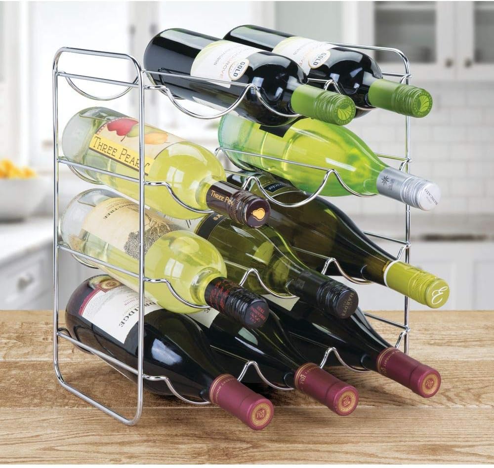 mDesign Flaschenhalter - Weinflaschenhalter aus Metall für bis zu 12 Flaschen - perfekte Ablage für