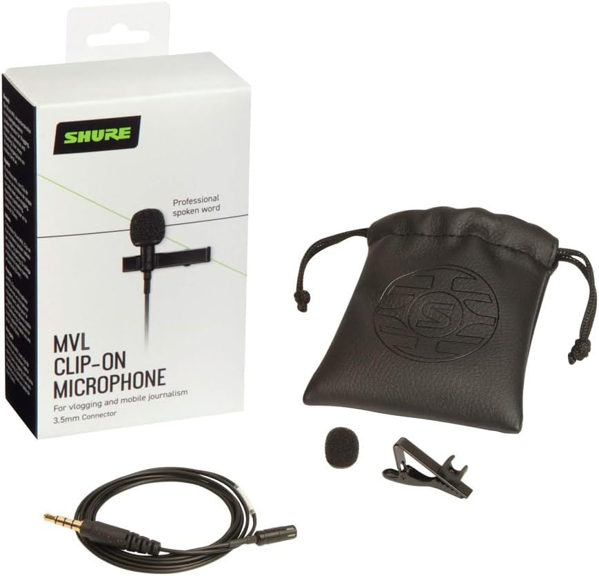 Shure MVL Lavalier -Mikrofon für iPhone & Tablet - Externer Clip auf dem Mini -Reversmikrofon für Vi