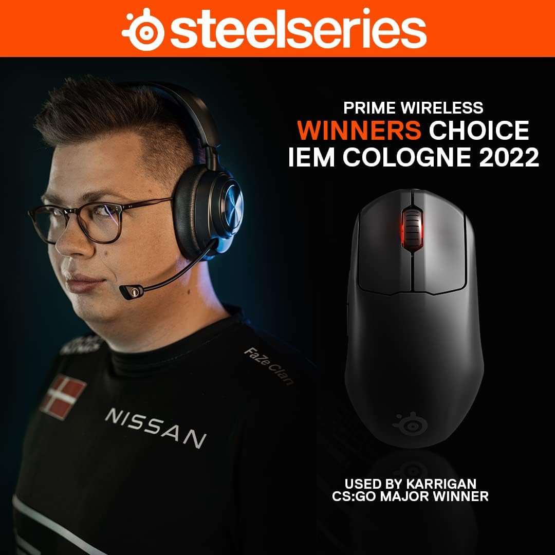 SteelSeries Prime Mini Wireless - Esports Leistung Kabellose Gaming-Maus - 100 Stunden Akkulaufzeit