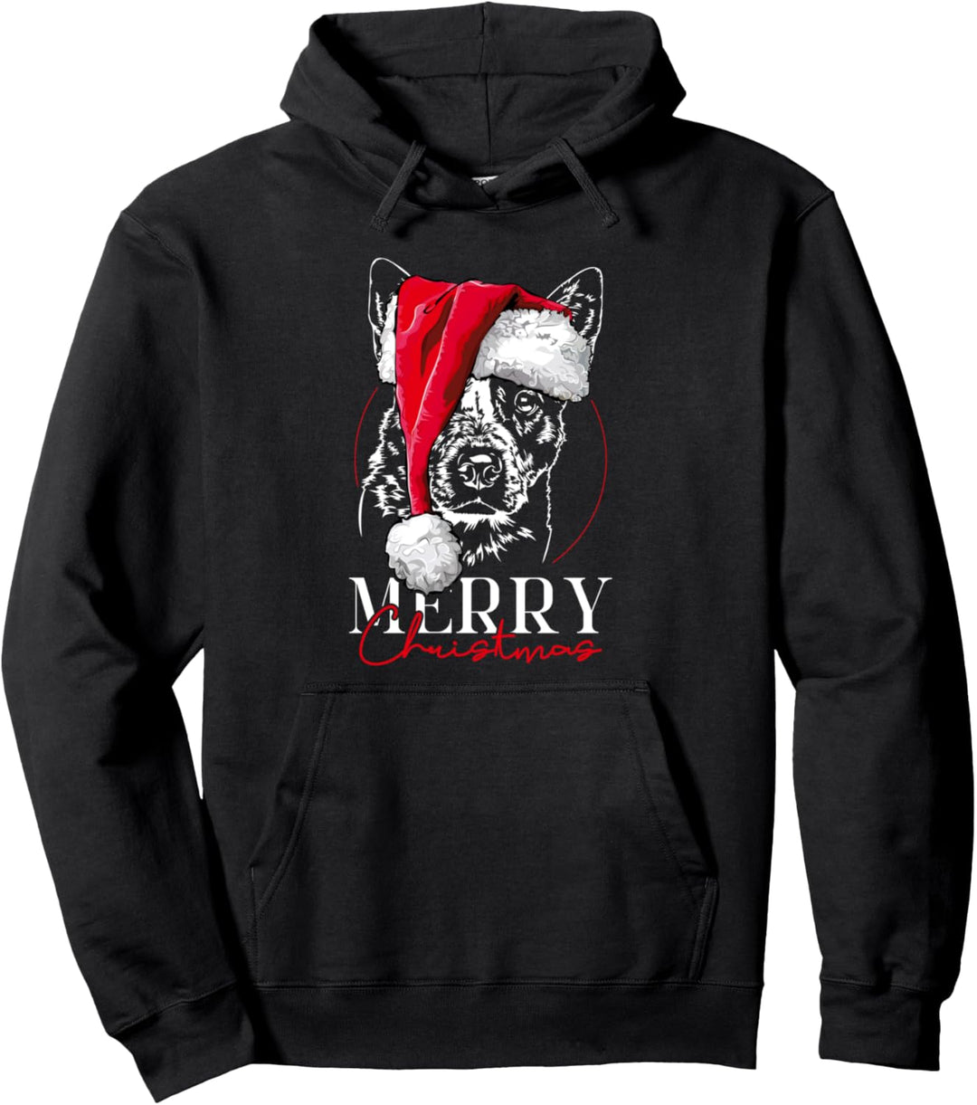 Lustiger Santa Cattle Dog Merry Christmas Weihnachten Hunde Pullover Hoodie