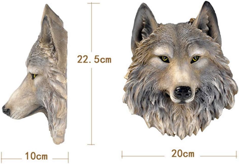 Wolfskopf Tierkopf Wanddeko Harz Dekorationen Skulptur Kopfwand Wandskulptur Kopf Wand Deko, Wolf, W