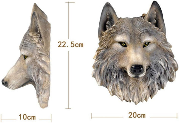 Wolfskopf Tierkopf Wanddeko Harz Dekorationen Skulptur Kopfwand Wandskulptur Kopf Wand Deko, Wolf, W