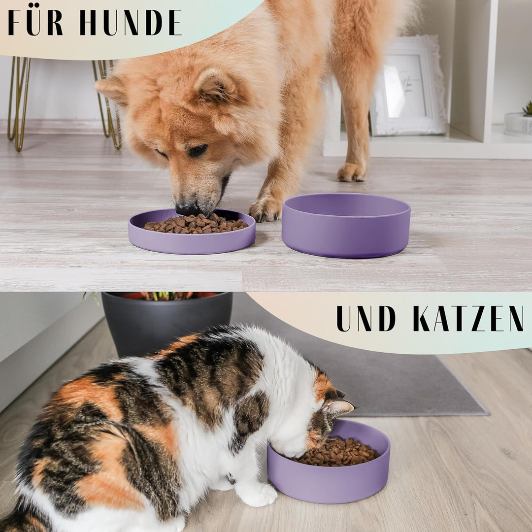 ne&amp;no® Silikon Hundenapf 1200 ml mit Deckel für kleine und mittelgrosse Hunde | im Kühlschrank luftd