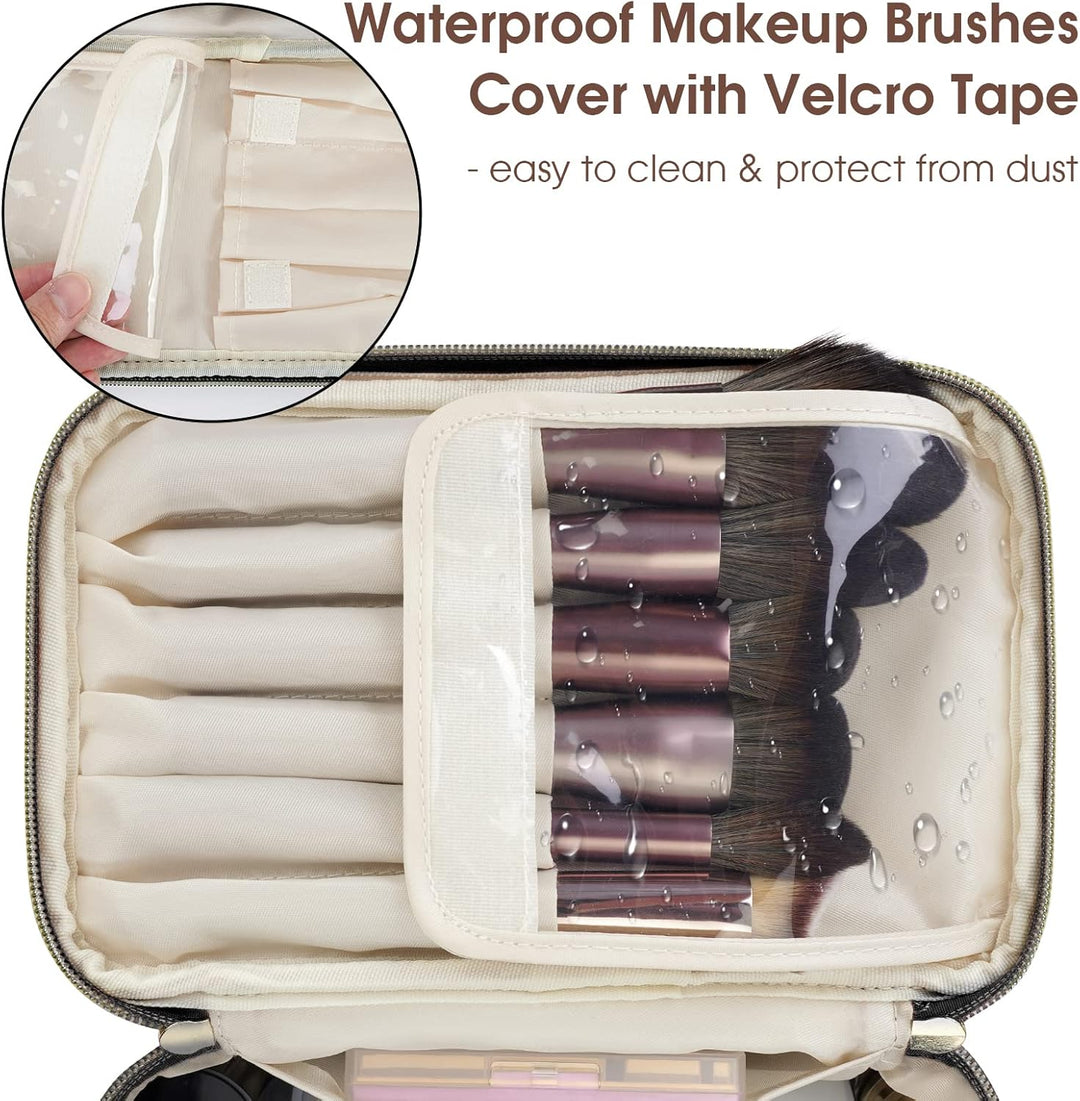 Wandering Nature Make-up-Tasche, Reise-Make-up-Organizer, Kosmetikpinsel-Tasche für Damen, aus umwel
