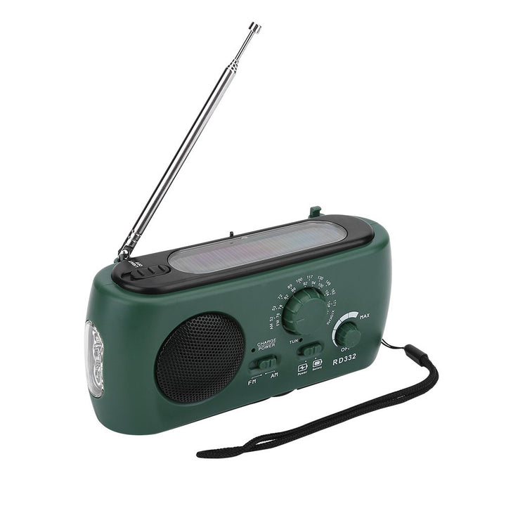 Keenso Solar Radio mit LED-Taschenlampe, Solar-Handkurbel AM/FM-Radio mit LED-Taschenlampe Notruf-La