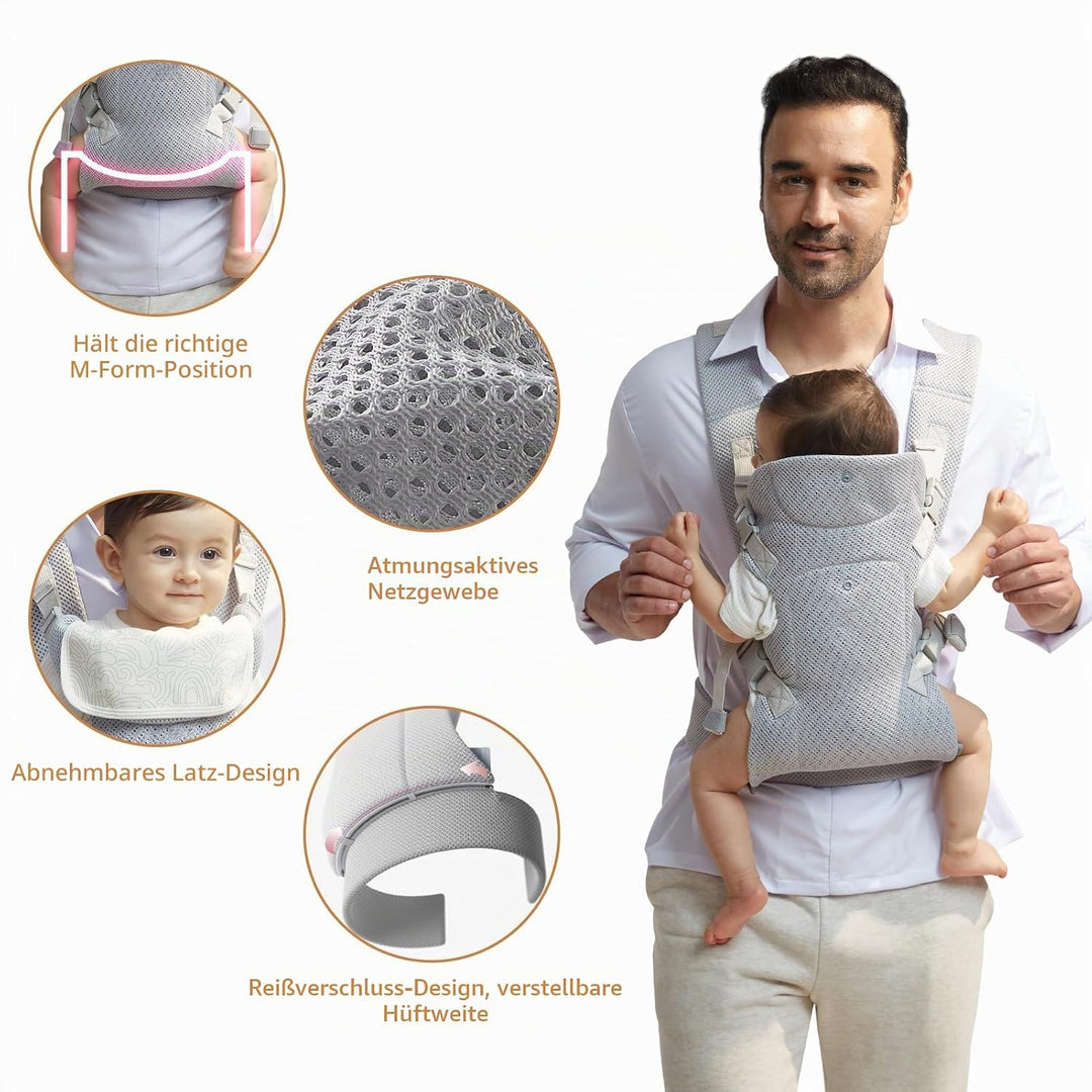 IULONEE Babytrage für Neugeborene Ergonomic Tragetaschen für Kleinkinder Babytrage ab Geburt Tragetu