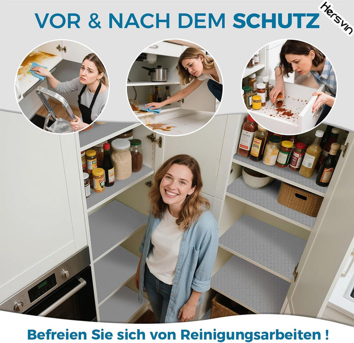 Hersvin Schubladenmatte (Übergrösse) 50cmx600cm Schrankpapier Schubladeneinlage Eva Wasserfest Nicht