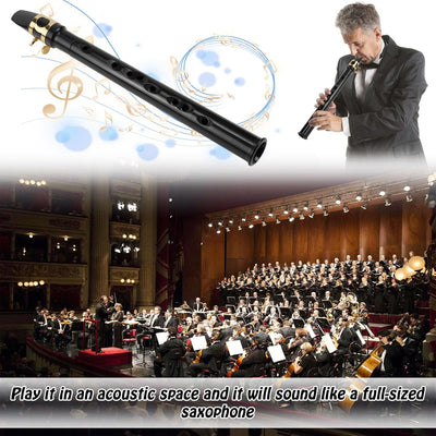 Mini Saxophon Spielbar Tragbares Instrumente Taschensaxophon Schwarz Pocket Saxophone Kit mit Saxoph
