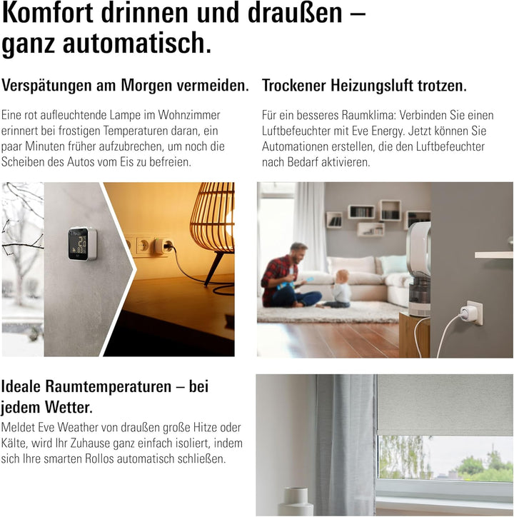 Eve Weather - Smarte Wetterstation (Matter) zum Überwachen von Temperatur, Luftfeuchtigkeit,Wettertr