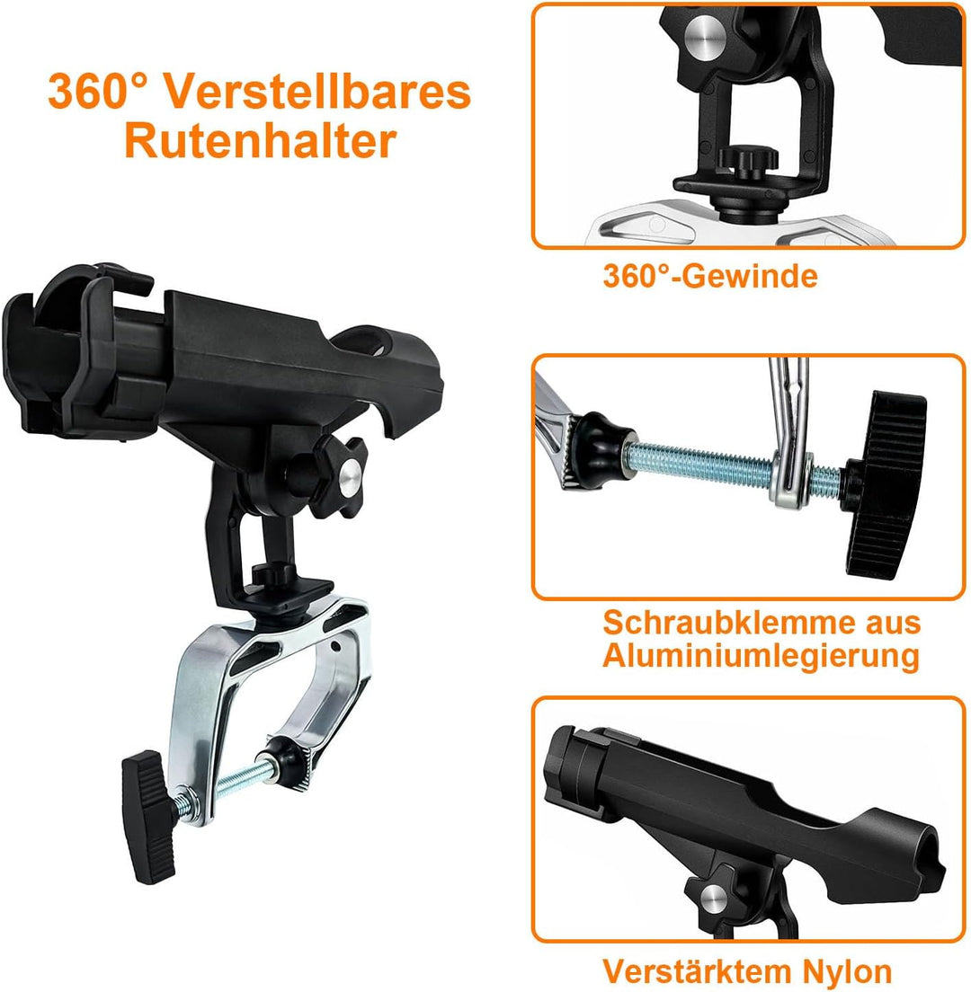 Rutenhalter 2 Stück, Bootsrutenhalter Verstellbar Angelrutenhalter Angelrute Racks Stabil und Tragba
