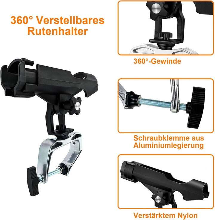 Rutenhalter 2 Stück, Bootsrutenhalter Verstellbar Angelrutenhalter Angelrute Racks Stabil und Tragba