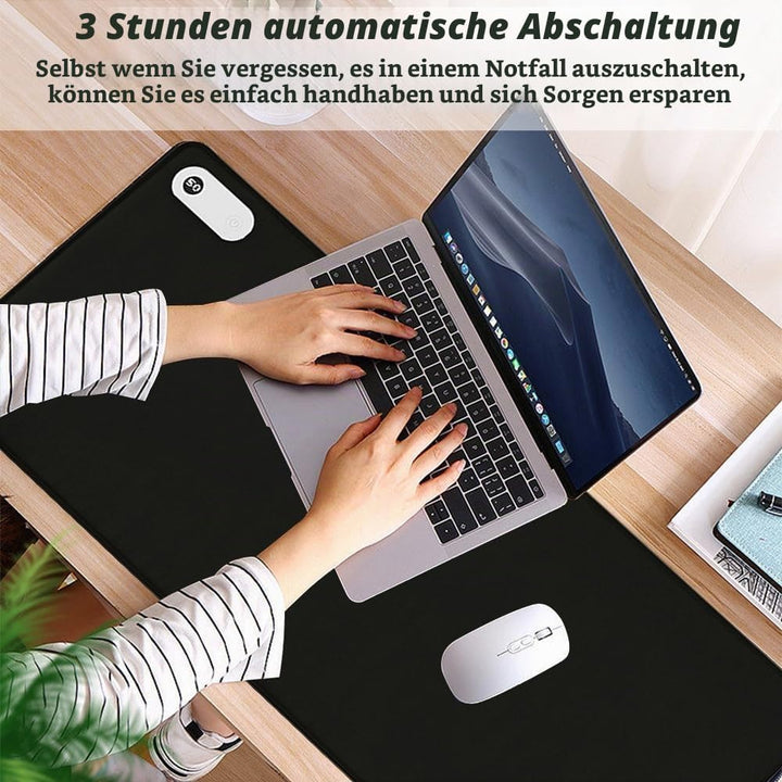 Beheizte Schreibtischunterlage, 80x33cm Beheiztes Mauspad mit 3 Heizstufen &amp; 3h Abschaltautomatik un