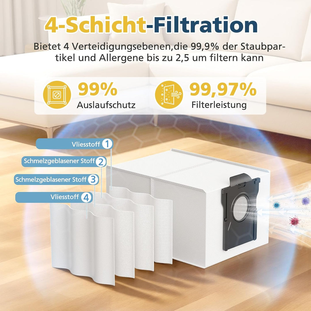 14 Stück Staubbeutel für Dreame L20/X30/X40/X50 Ultra Complete, L10s/L10/L40s/L10s Pro/L40/L50/Aqua1