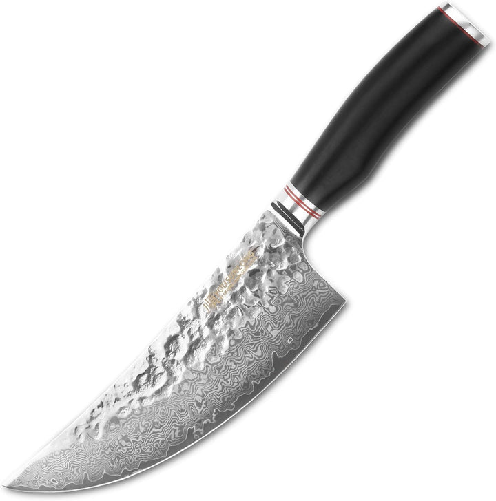 YOUSUNLONG Hackmesser Outdoor Damaststahl Metzgermesser Klinge 20,6 cm - Geschmiedeter Fleischermess